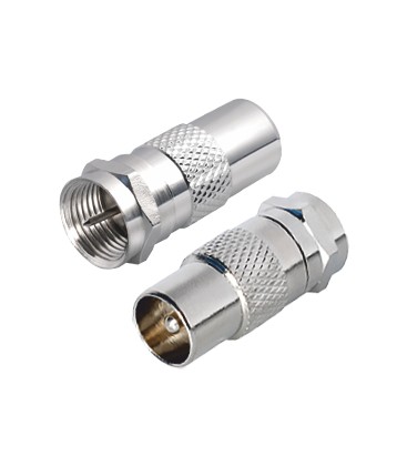 F connector (sat) to IEC connector (antenna)